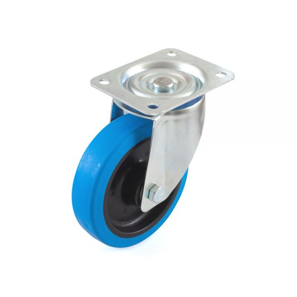 Lenkrolle 160 mm Thermoplastisches Gummirad Rollenlager - Blue Wheel