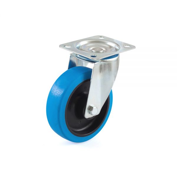 Lenkrolle 125 mm Thermoplastisches Gummirad Rollenlager - Blue Wheel