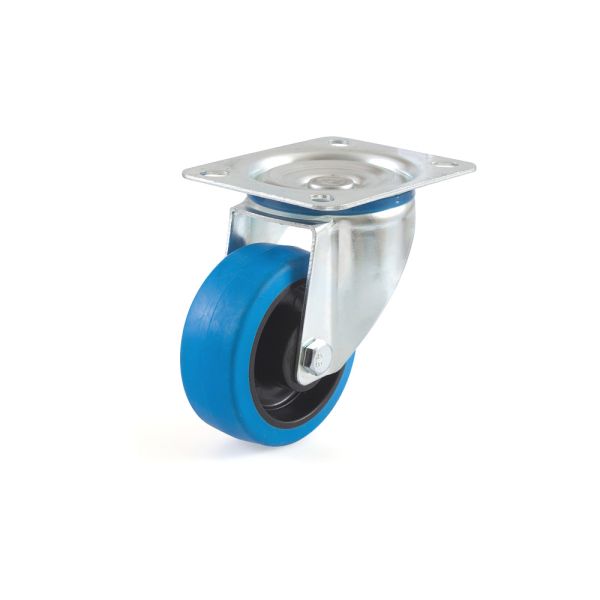 Lenkrolle 80 mm Thermoplastisches Gummirad Rollenlager - Blue Wheel