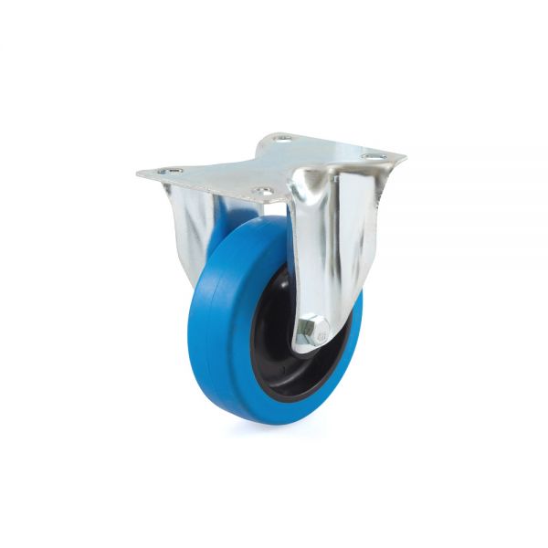 Bockrolle 100 mm Thermoplastisches Gummirad Rollenlager - Blue Wheel